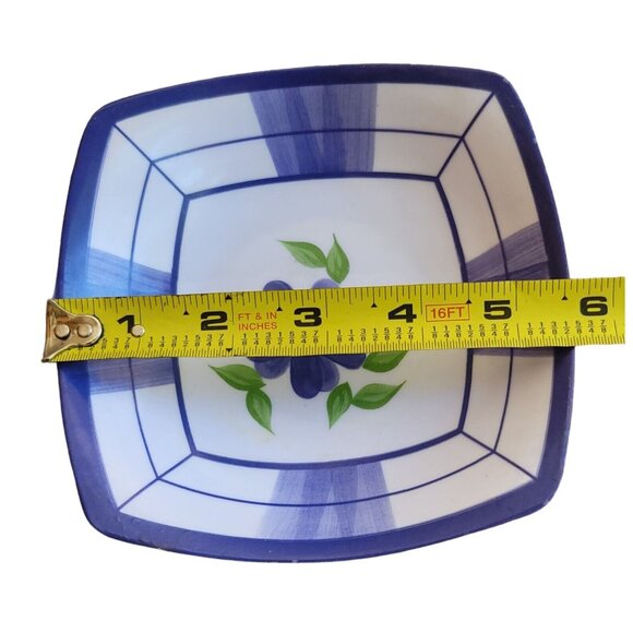 (2)A Step Beyond "San Remo" Small Sauce Plates Bowls Blue and Yellow Flowers M19 - Picture 4 of 4